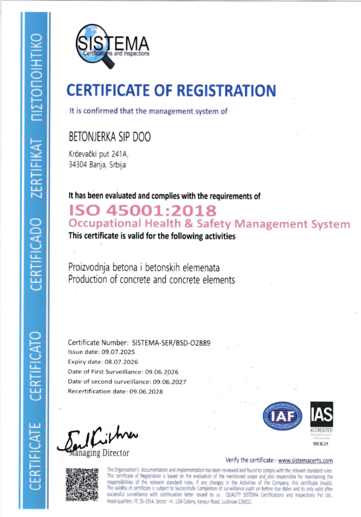 ISO sertifikat